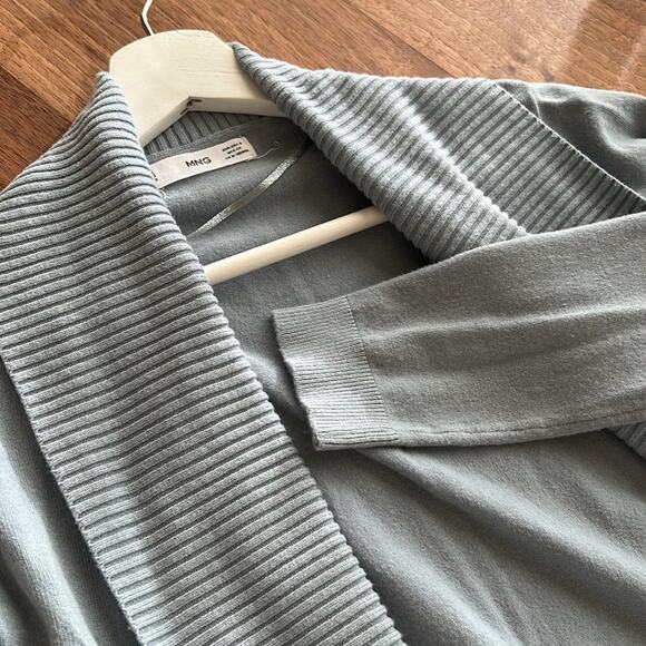 Mango Fine-Knit Cardigan in Blue, Size S - Picture 9 of 10